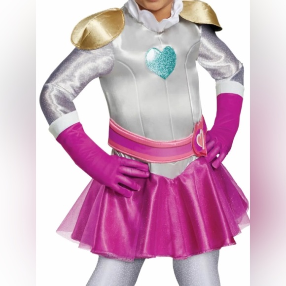 COPY - Girls Blue Glitter Heart Nella Princess Knight Halloween Jumpsuit Costum… - Picture 2 of 3